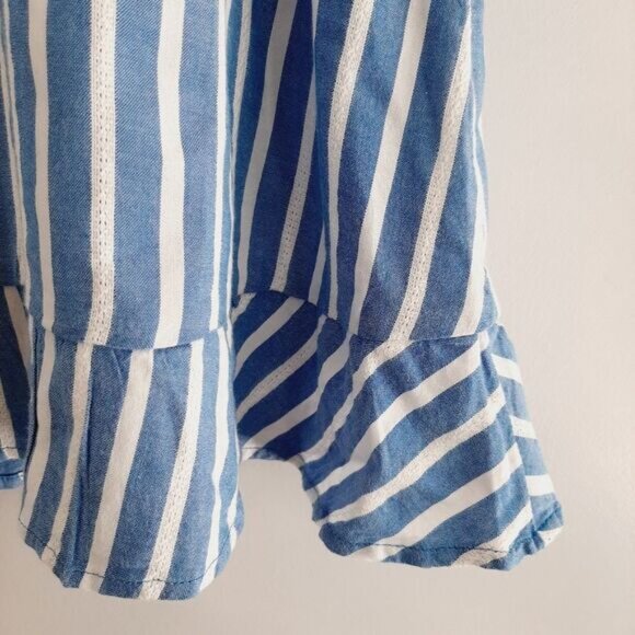 OLD NAVY Cami Fit & Flare Dobby-Stripe Ruffle-Hem Dress Sz M - Picture 6 of 14